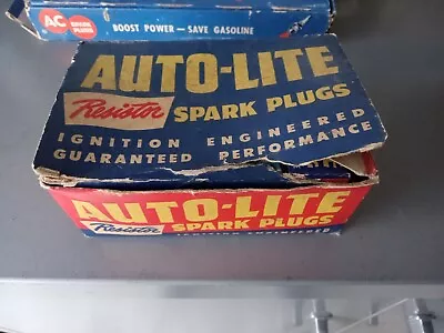 Vintage Autolite Spark Plugs 6 New 1 Blue Crown/gas/oil/gulf • $50