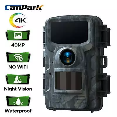 Campark 40MP Trail Camera 4K Hunting Wildlife Game Spy Cam PIR Night Vision UK • £37.04