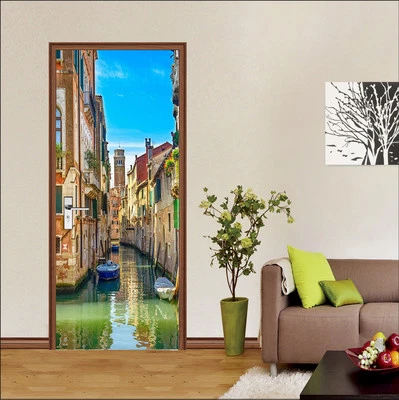 £84.77 • Buy 3D Water City Door Wall Mural Photo Wall Sticker Decal Wall AJ WALLPAPER AU