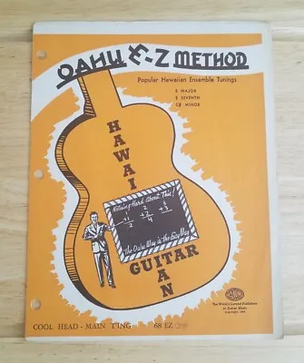 Vintage Sheet Music OAHU E-Z METHOD Hawaiian Guitar COOL HEAD - MAIN T'ING 68EZ • $6.99
