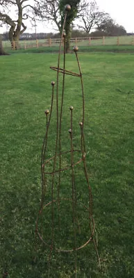 Obelisk Climbing Rose Plant Garden Metal Support Natural Rust Sculptural Pyramid • £49.99