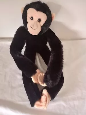 Wild Republic Plush Hanging Monkey Black Chimpanzee Stuffed Animal Hook & Loop  • $10