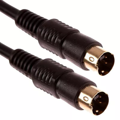 SVHS S Video Cable 4 Pin Mini DIN Male To Male Plug Lead - 1.5m To 10m • £3.49