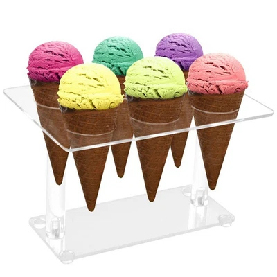 £13.15 • Buy Acrylic Ice Cream Cone Holder /Chip Cone Holder /Counter Top Display Stand Tools