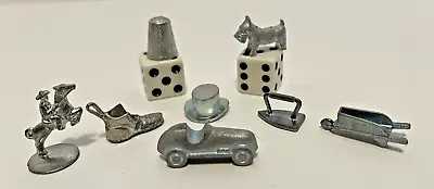 Monopoly Vintage Game Pieces  8 Tokens And Dice Lot • $7.99