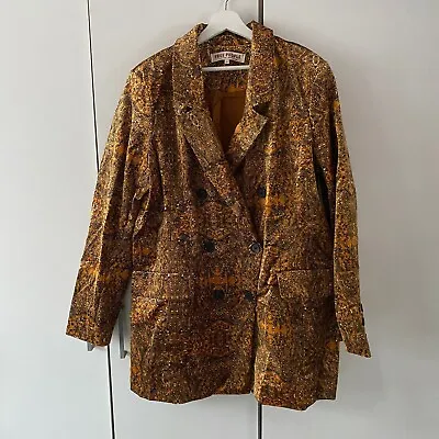 Free People Cosmo Printed Velvet Blazer Jacket Size XL New Without Tags • £65