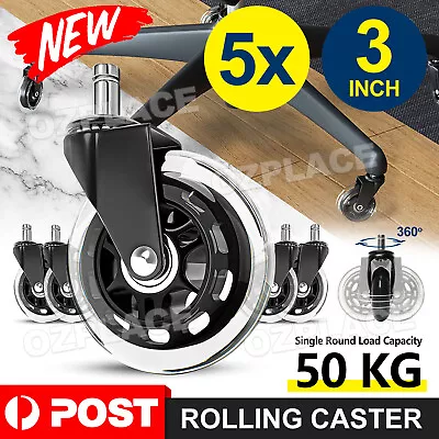 5pcs Rollerblade Office Desk Chair Wheels Rolling Caster Grip Ring Replacement • $19.45