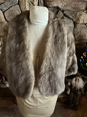 Vintage Mink Fur Stole Cape Wrap Taupe Silver Liebergs Southern California • $59.95