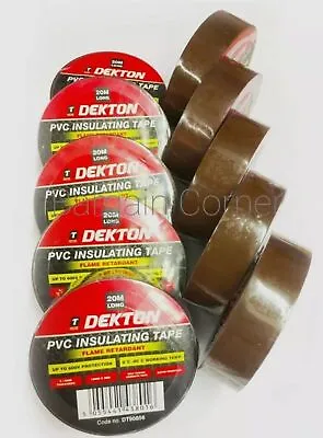 Dekton PVC Electrical Insulation Tape 19mmx20m High Quality 600V Flame Retardant • £3.49