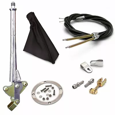 Ford 11 Inch Trans Mnt E-Brake HandleBlack Boot Blk Ring Cable Kit Clevis • $348.95