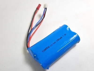 7.4v 1300mah Li-ion Battery Jst Plug Rc 7000 Stealth 9053 T34 Helicopter Boat • £28.74