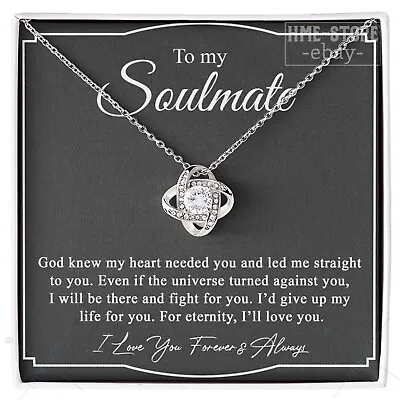 To My Soulmate Necklace Knot I Love You Birthday Jewelry For Her Wife Girlfriend • $28.95
