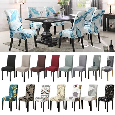 $24.99 • Buy 4/8PCS Dining Chair Covers Spandex Cover Stretch Washable Wedding Banquet Party