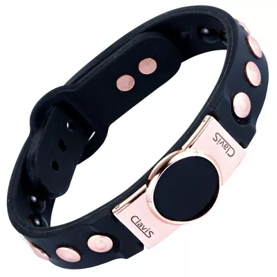 Clavis Hero Magnetic Therapy Sports Golf Health Bracelet Black Band Rose Gold • $129