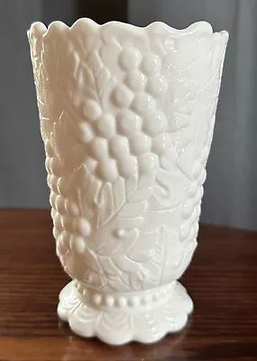 Imperial Milk Glass Grape Footed Vase 1950's Collectible Glass Vintage • $9.99
