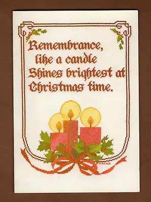 4 Vintage Christmas Cards Cross Stitch Needlepoint Design Retro Holiday Greeting • $3.95