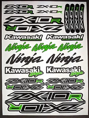 ZX-10R Ninja Motorcycle Racing Sticker Sticker Trim ZX10R ZXR Laminated • £7.74