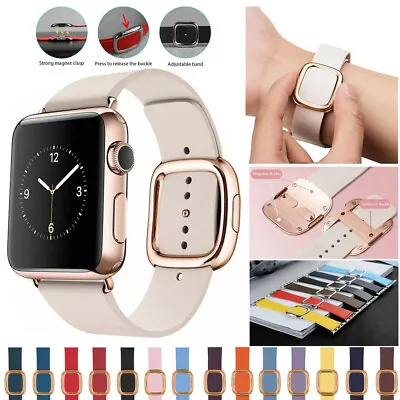 $29.99 • Buy Genuine Magnetic Leather Closure Wrist Band Strap For Apple Watch IWatch 38 45mm