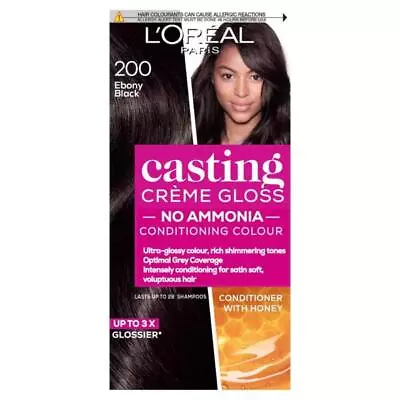 L'Oreal Casting Creme Gloss Semi-Permanent Hair Colour 200 Ebony Black • £12.90