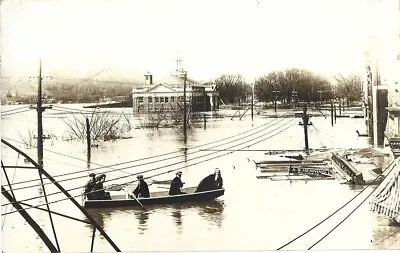 Marietta OH 1913 Ohio Flood--rescue Boats A. B. Henning Millinery Sign In Water • $14.50