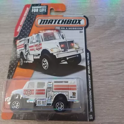 Matchbox 1/64 Diecast Damaged White International Workstar Brush Fire Truck • $7