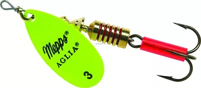 Mepps Aglia In-Line Spinner 1/4 Oz Plain Treble Hook Hot Chartreuse Blade B3 HC • $8.26