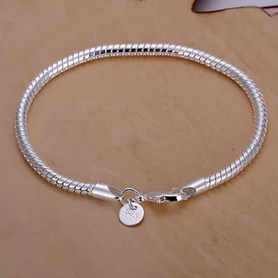 925 Silver Bracelet 3mm Snake Chain Men Women Fashion Jewelry Gift Wholesale • $1.54