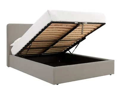 Grey Teddy Boucle Ottoman Storage Bed | Gas Lift Bedframe - Three Frame Sizes • £299.99