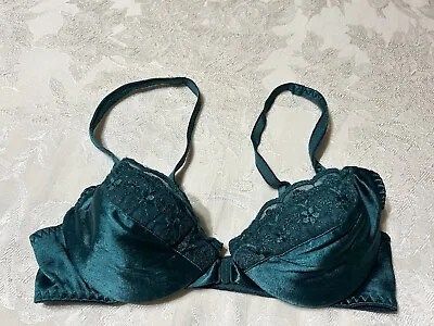Vtg MAIDENFORM Sweet Nothings SAVVY 3787 Satin Lace Lined Front Close UW 34A Bra • $34.95