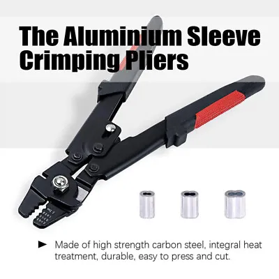 $15.88 • Buy Fishing Pliers Stainless Steel Wire Rope Swager Crimpers Tool Crimp Sleeves Kit