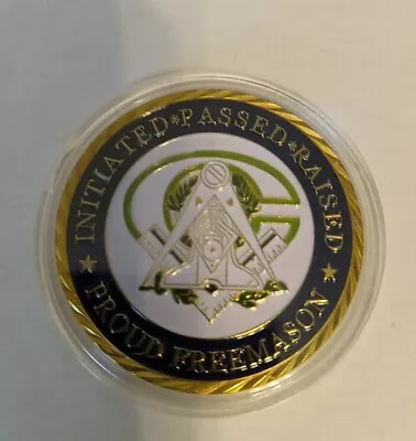 Freemason Token Silver/Gold Coin Initiated Passed Raised USA Masonic Coin  • $6.99