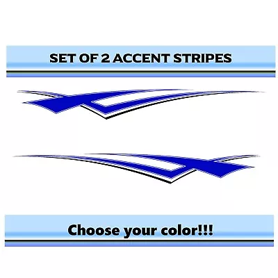 $49.99 • Buy (2) RV Camper Pontoon Boat Trailer Side Accent Decals Graphics Stripes ST51