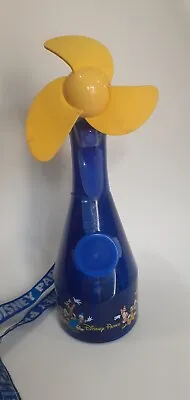 Walt Disney World Parks Misting Water Spray Bottle Fan With Lanyard Blue Working • £21.98