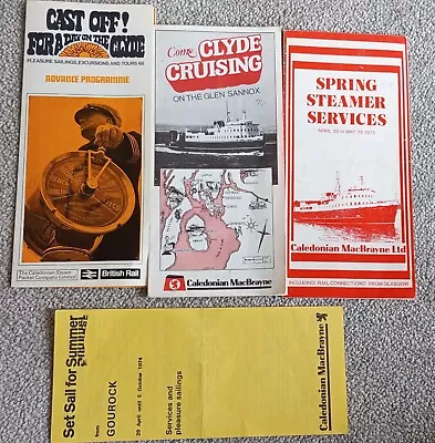 Vintage 1968-1974 Caledonian MacBrayne Ferry Timetables (4 Pamphlets) • £5.55