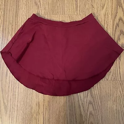 Women’s Burgundy Dance Wear High Low Ballet Skirt Size X-Small • $12