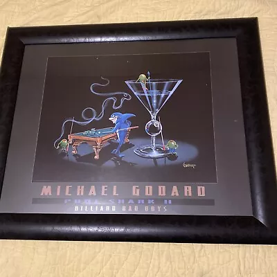 Michael Godard's Pool Shark II Billiard Bad Boys FRAMED PRINT   A BEAUTY • $99.99