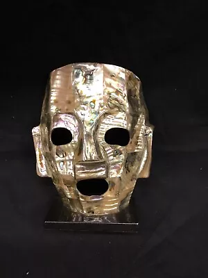 Handmade Mayan Warrior Mother Of Pearl Burial Mask  Pre-Owned (6x6x3) • $60