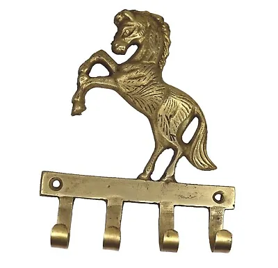 Vintage Style Horse Shape Handcrafted Brass Cloth Key Towel Cap Wall Hanger Hook • $24.32