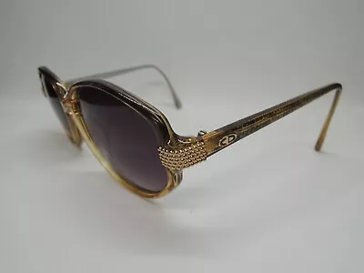 NOS CHRISTIAN DIOR Austria 2781 Vintage 70s Gold & Silver Purple Retro Sunglases • $66.97