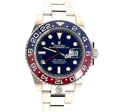 Rolex GMT-Master II BLUE Dial Pepsi Bezel 126719 BLRO 18k White Gold UNWORN • $77414.86