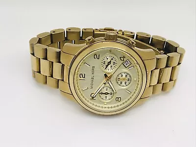 Michael Kors MK5055 Runway Chronograph Gold-Tone Ladies Watch (181E) • $74.60