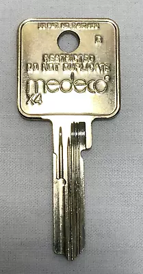 MEDECO Uncut Square Head Key Blank C7D8 Restricted Do Not Duplicate  D  ~ NOS • $15