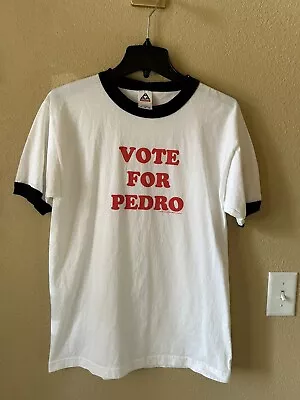 Vintage 2005 Napoleon Dynamite Movie Vote For Pedro Ringer Tee Shirt M Promo • $29.99