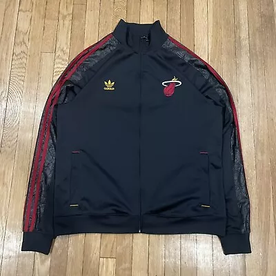 Adidas Miami Heat Limited Edition Full Zip Track Warmup Jacket Adult Size Large • $65