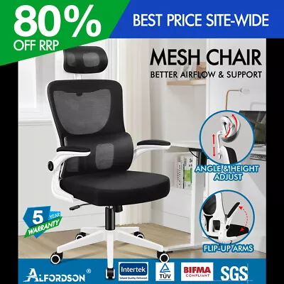 ALFORDSON Mesh Office Chair Gaming Executive Computer Tilt Fabric Seat Work • $102.95