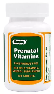 Rugby Prenatal Multivitamin & Mineral Supplement - 100 Tablets (Exp 11-2024) • $8.99