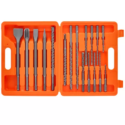 £15.99 • Buy SDS Plus Rotary Hammer Drill Chisel Set 17 PCS