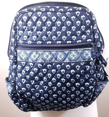 VERA BRADLEY Backpack Knapsack Nantucket Quilted Blue Retired Made In USA • $50.99