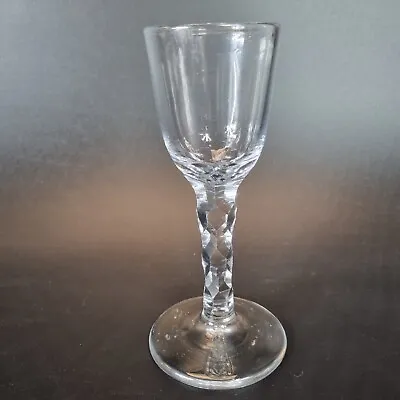 Antique 18th Century Drinking Glass With Faceted Stem • £129
