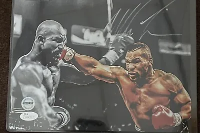 MIKE TYSON Autograph Signed Photo Punching Evander Holyfield (JSA Cert) 8X10 • $99.99